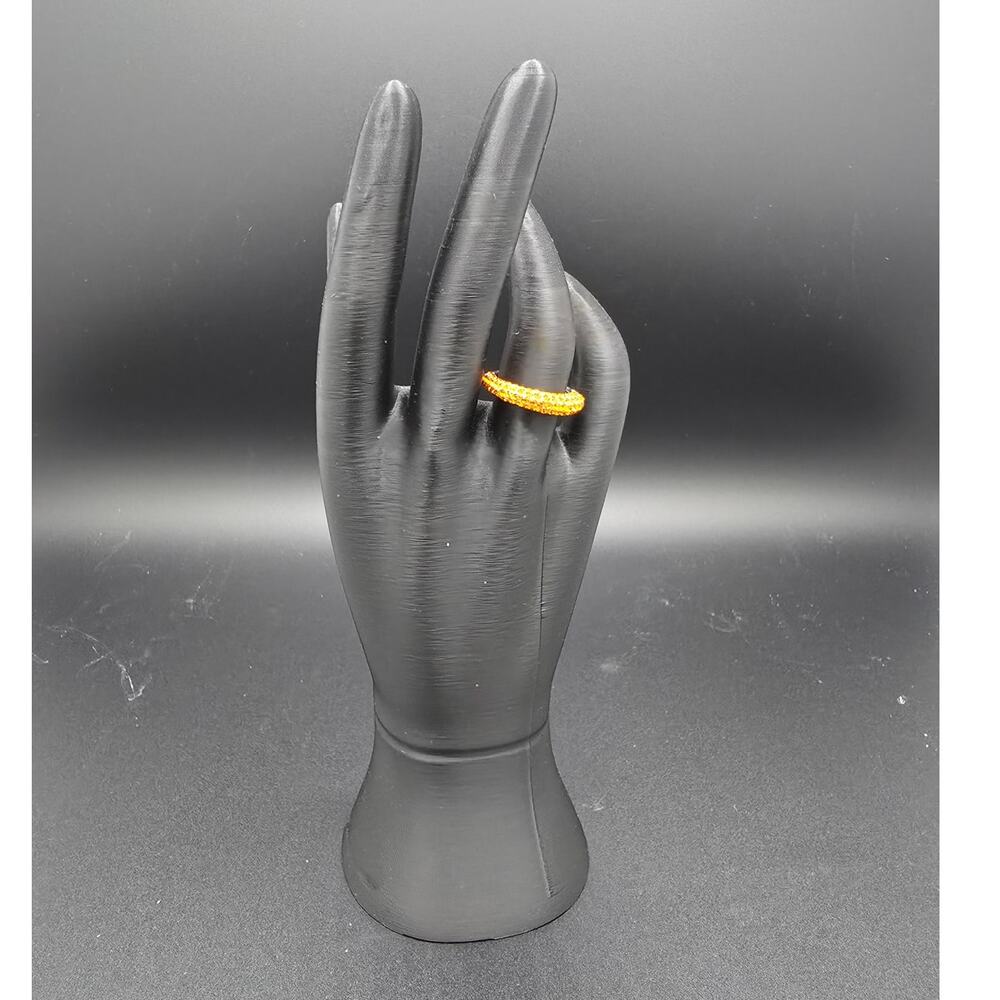 Atelier Swarovski Tigris Ring Orange Rhodium Plated Size 55/US 7 #5610875 NIB